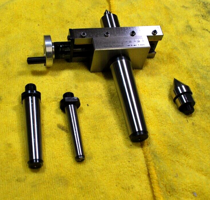 Offset Tailstock w/ Live Center, Dead Center for Turning, MT1, MT2 & MT3 Shanks