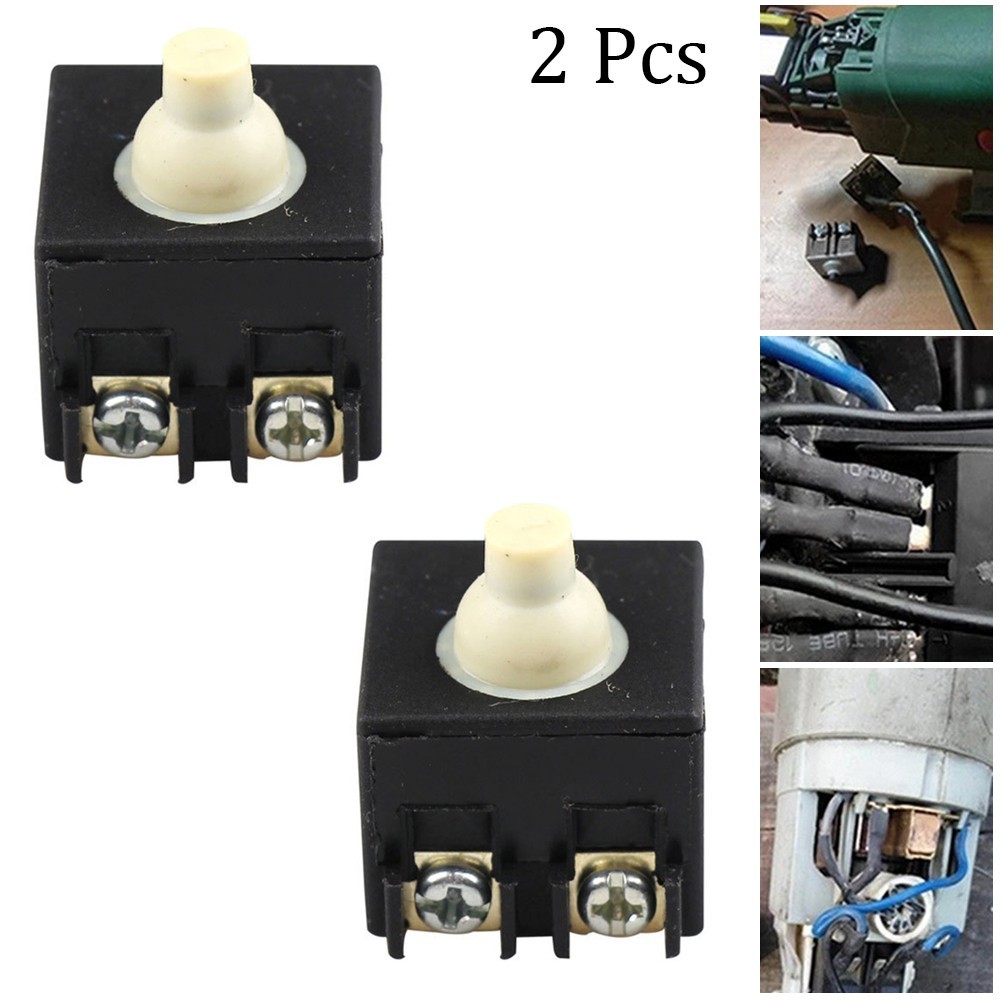 Switch Angle Grinder Parts Plastic & Metal Push Button 250 (V) 2pcs 6 (A)