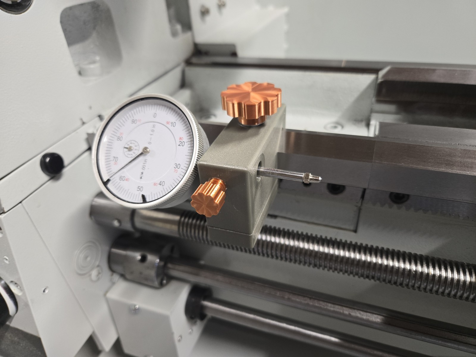 Sharp 1340 VS Lathe carriage Dial Indicator Holder! (3dPrinted)