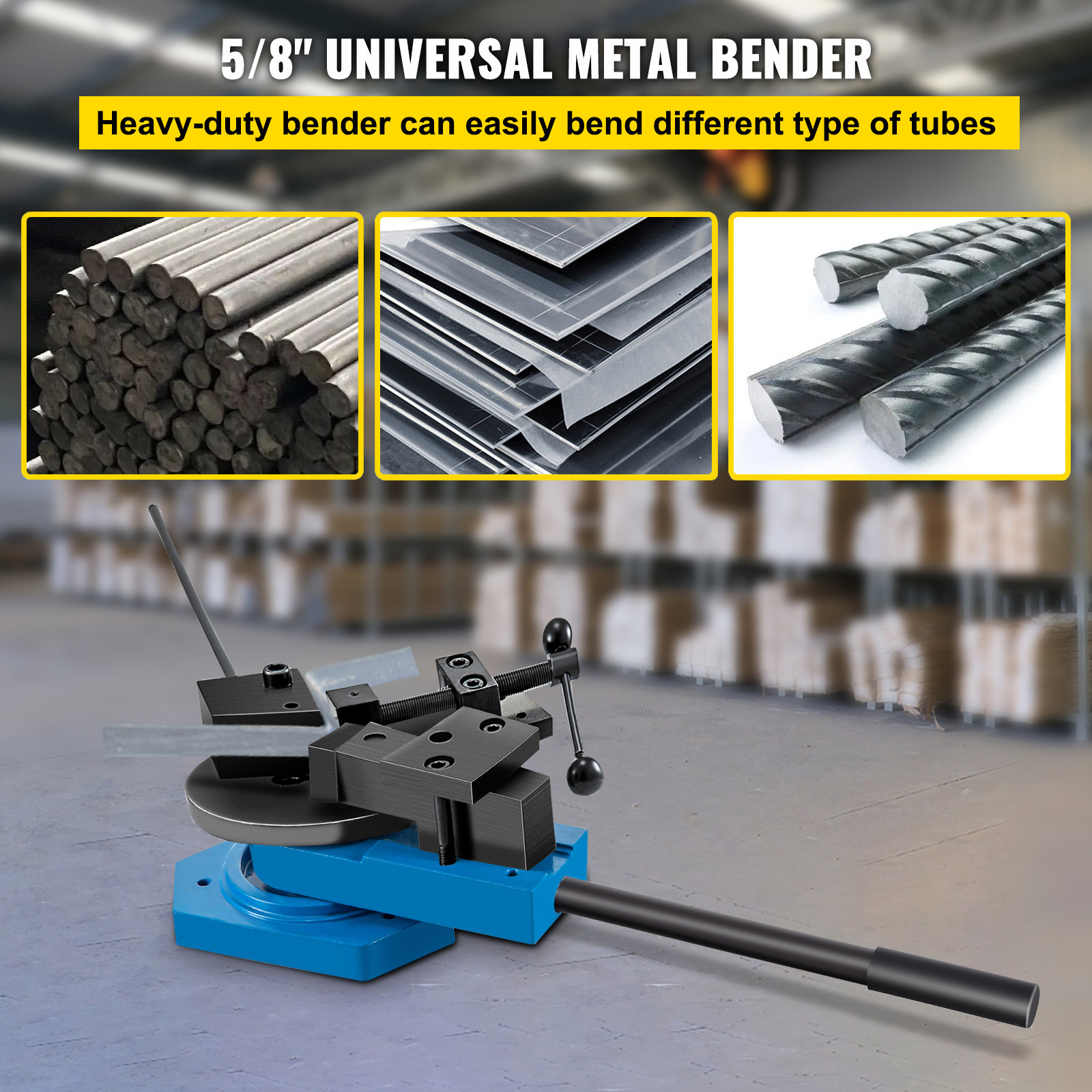 VEVOR SBG-40 Pipe Bender Square Round Bar Radius Scroll Tube Bender Universal