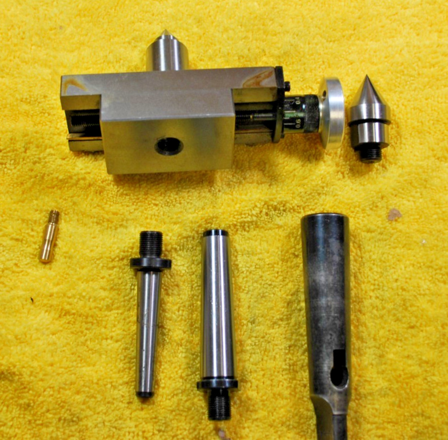 Offset Tailstock w/ Live Center, Dead Center for Turning, MT1, MT2 & MT3 Shanks