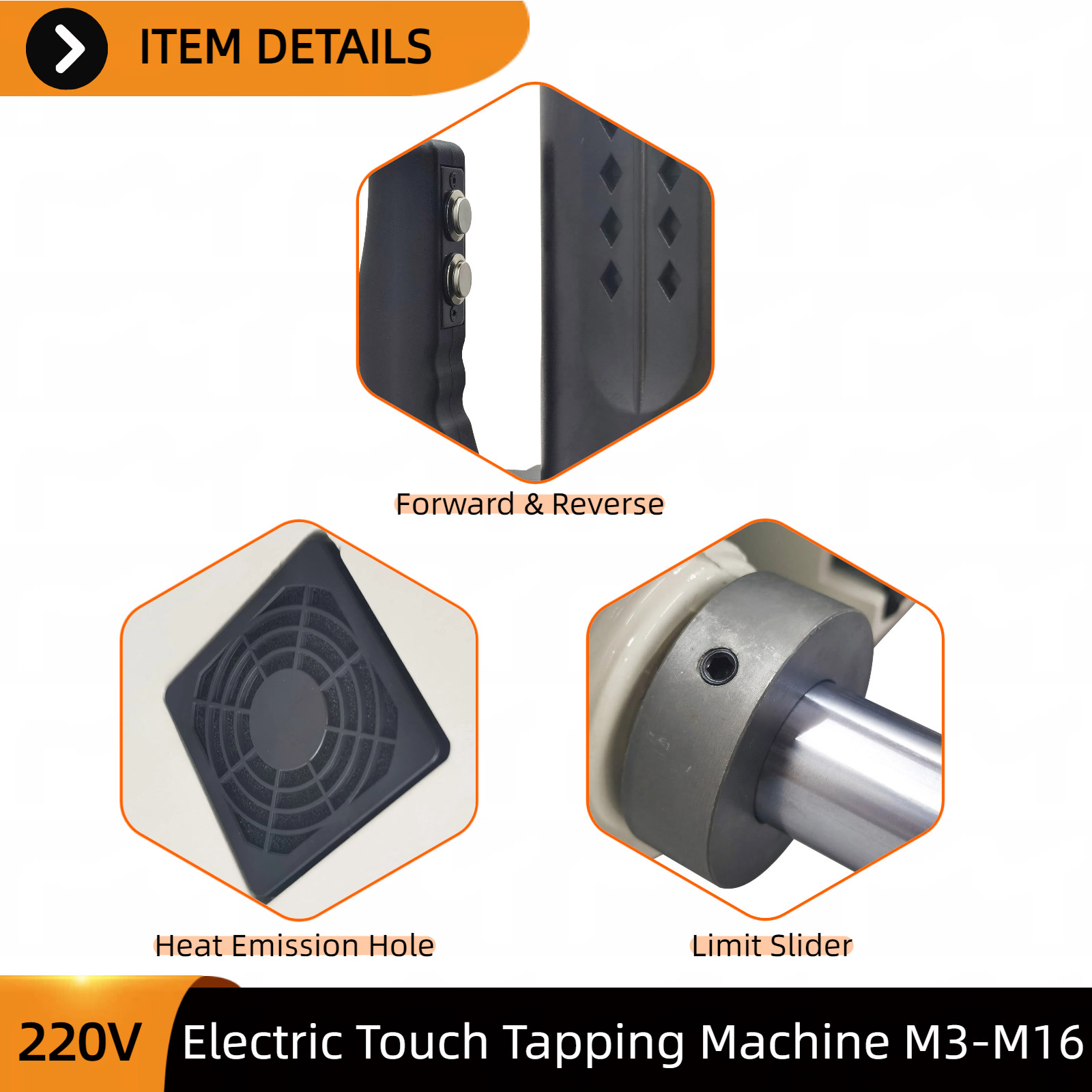 Vertical Touchscreen Electric Tapping Machine M3-M16 220V for Metal/Plastic