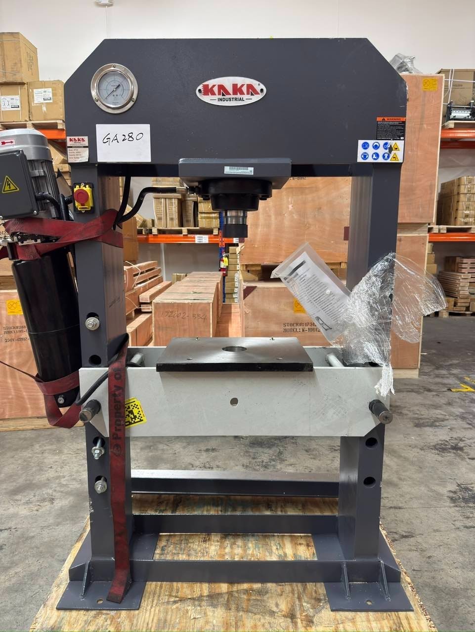 H-Frame Shop Press, 50 Ton, 8.6 in Stroke, KAKA INDUSTRIAL HP-50 (Not Brand New)