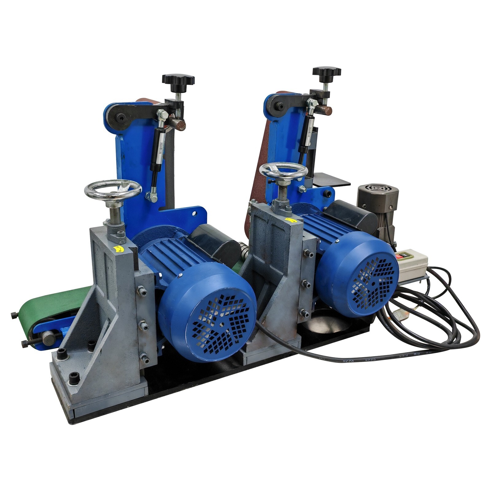 Two stations Surface Belt Sander Polishing Rust Drawing Deburring Machine 220V