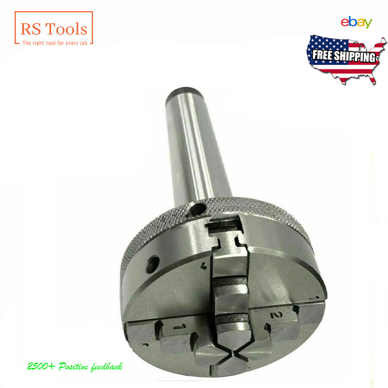 4 Jaw 65mm 2-1/2″ Self Centering Mini Lathe Chuck & MT1 Drawbar – M6 x 1 RSTOOLS
