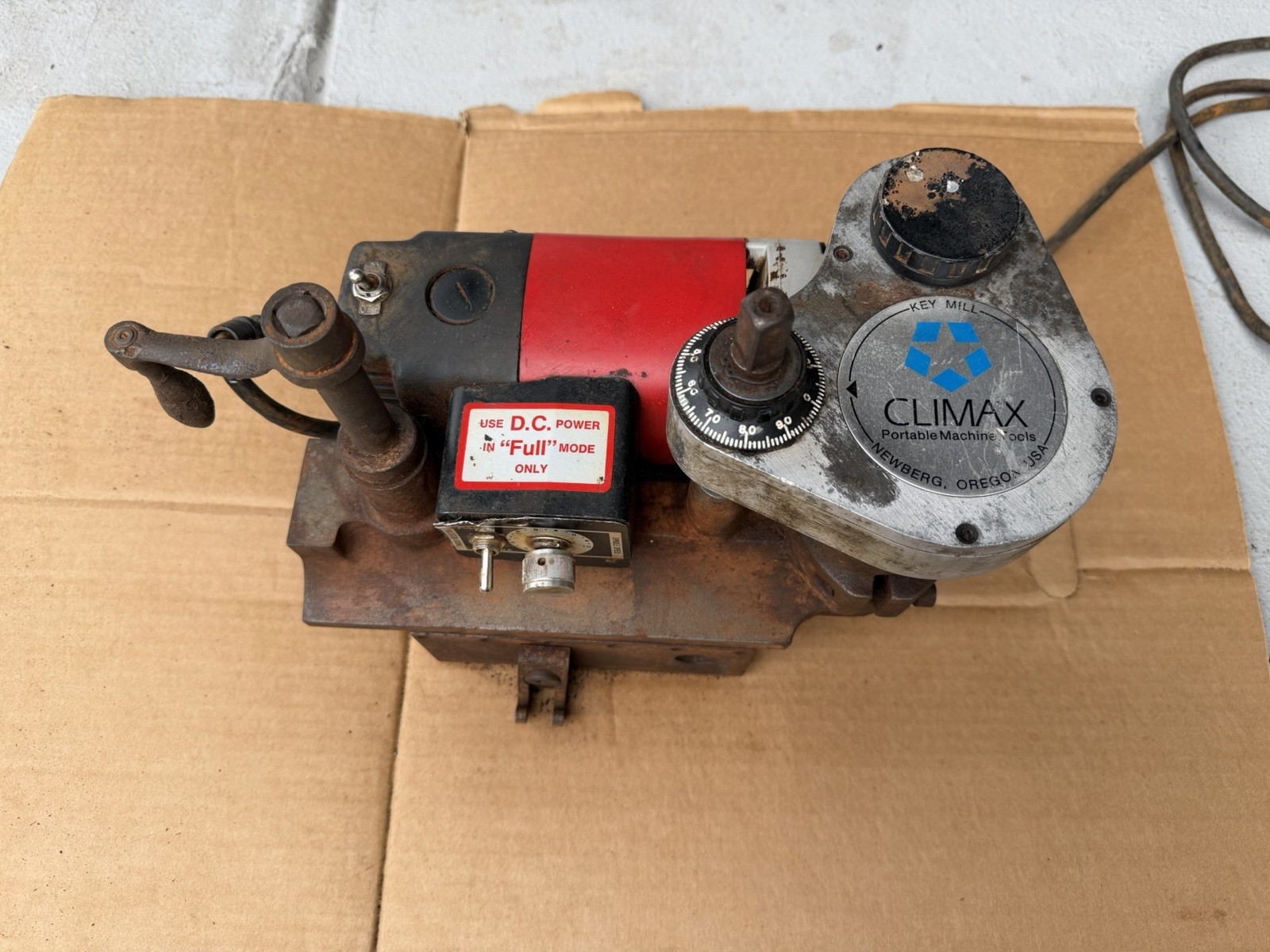 Climax Portable Key Mill Variable Speed Keyway Milling Machine USA (POWERS ON)