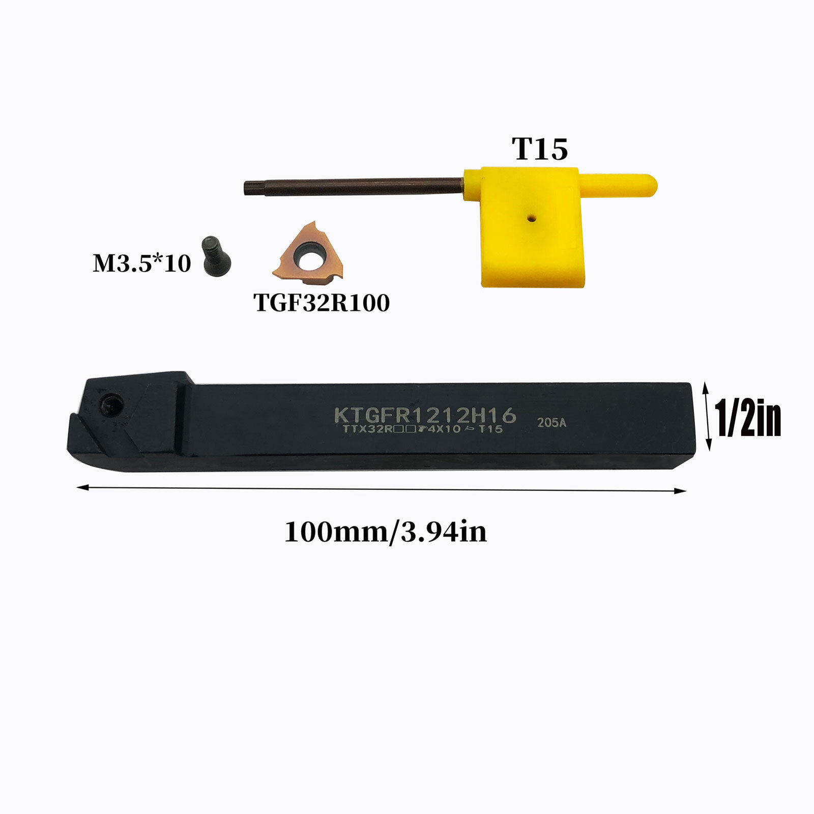 Triangular grooving TGF32R 1-3mm Shallow + KTGFR1010H16 CNC Lathe Tool Holder