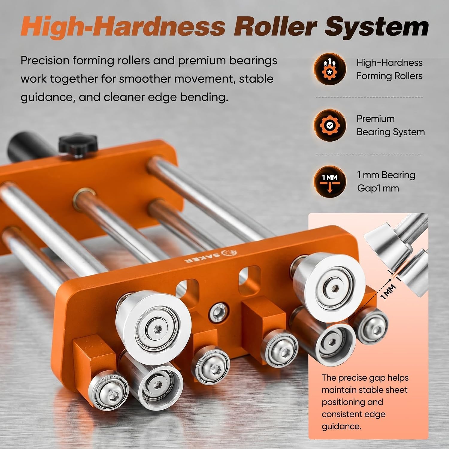 Sheet Metal Bender 2 Station Roller Tool 0-100° Range w Adjustable Depth Gauge