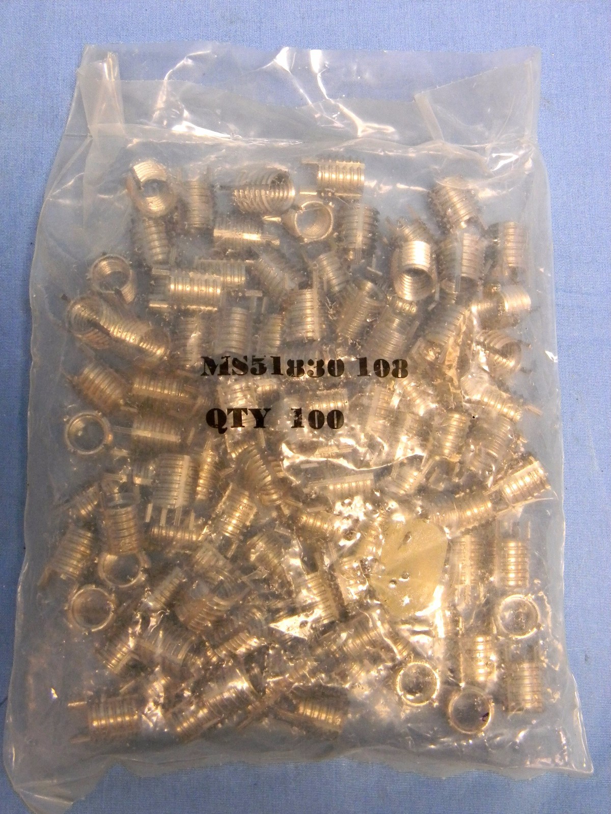 100 MS51830-108 Mil-Spec CRES Keylock Threaded Insert OD 1/2”-13 : ID 3/8″-16