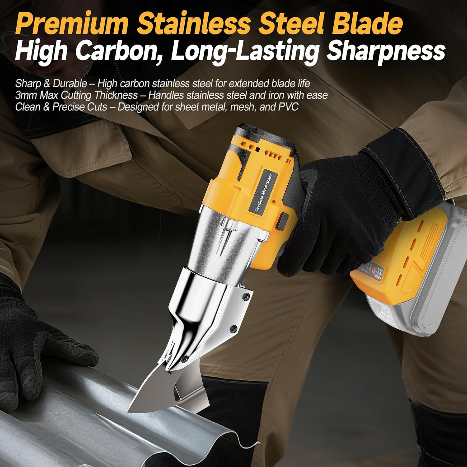 Cordless Metal Shears Compatible with Dewalt 20V Max Batteries, Brushless Motor