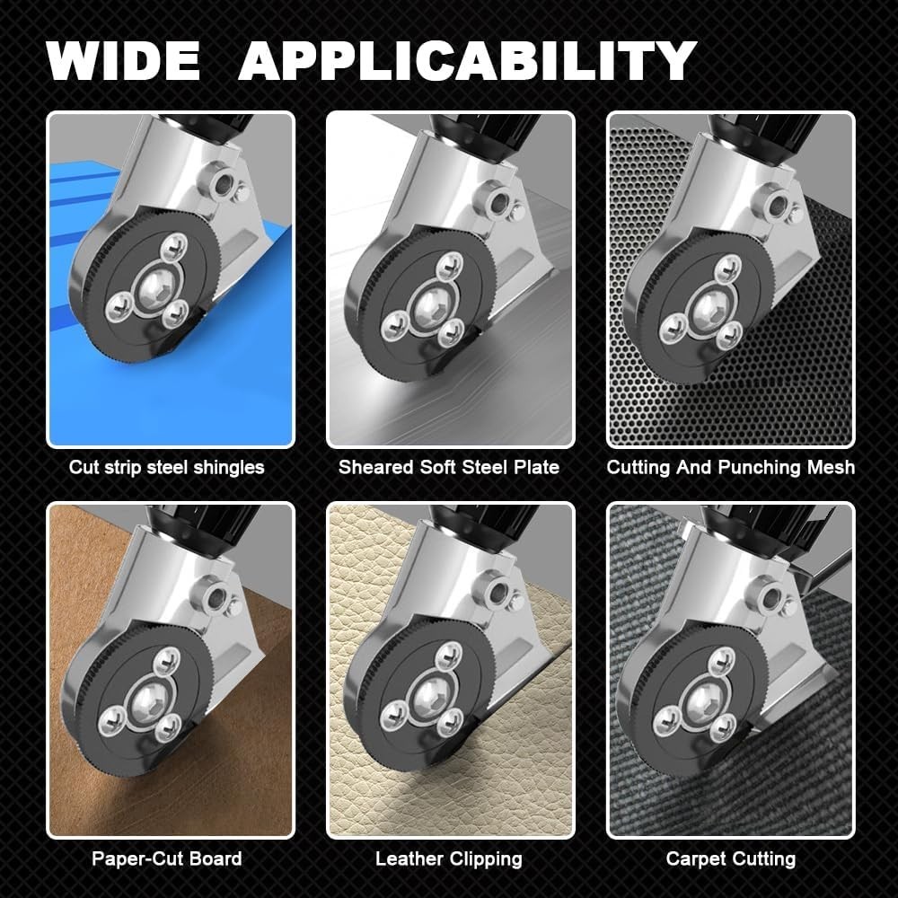Professional Drill Attachment for Effortless Metal Cutting – 360-Degree Rotation