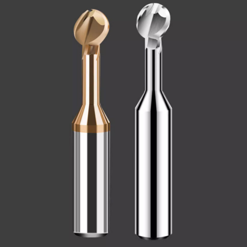 R0.5mm-R6mm Nano Coated Solid Carbide Ball Nose End Mill Lollipop Cutter CNC
