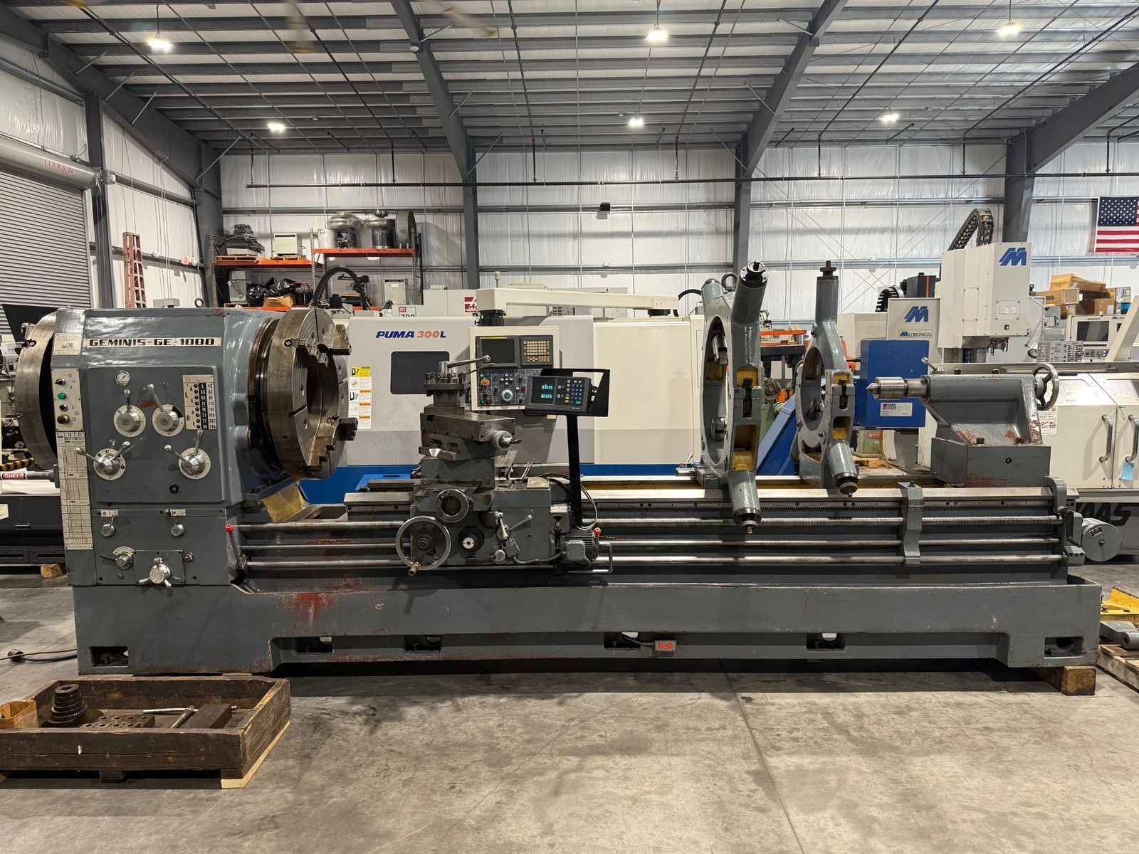 GEMINIS Republic Lagun GE-1000 39”/48” x 120”cc Hollow Spindle Lathe 20” #7566