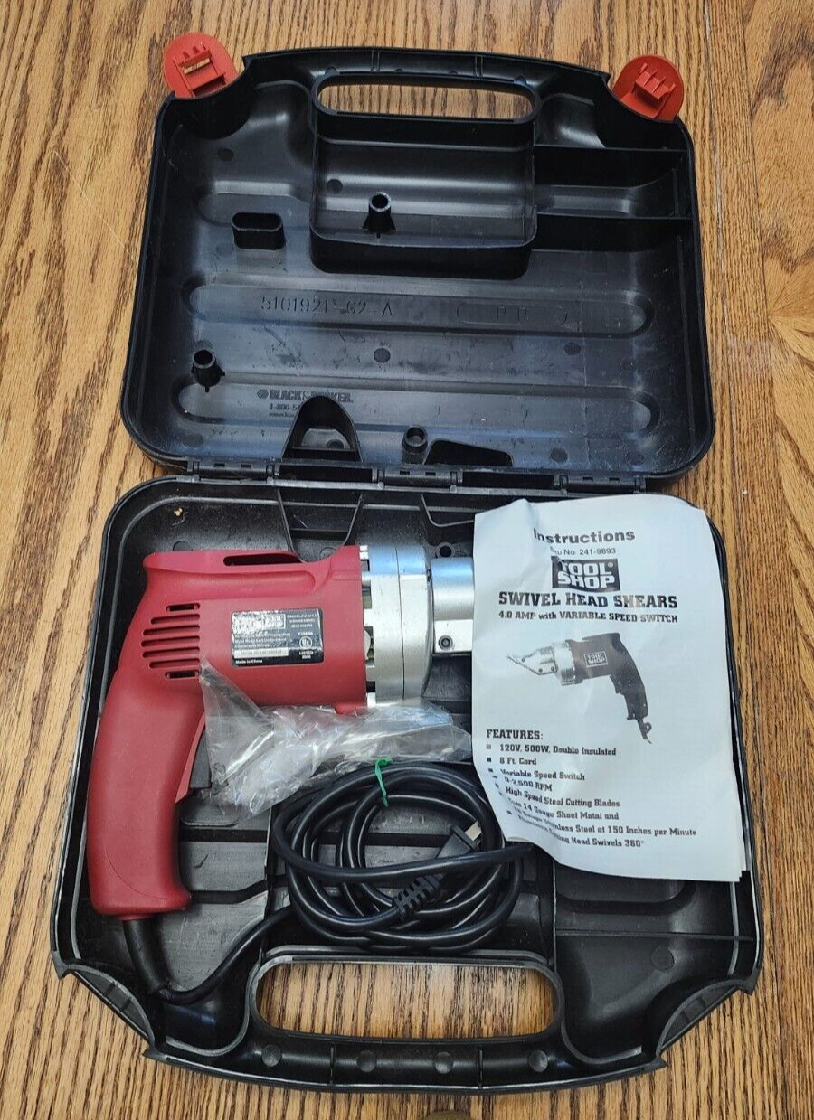 Tool Shop Electric Swivel Head Shears Model# J1J-AJ-1.2 – Black & Decker TESTED