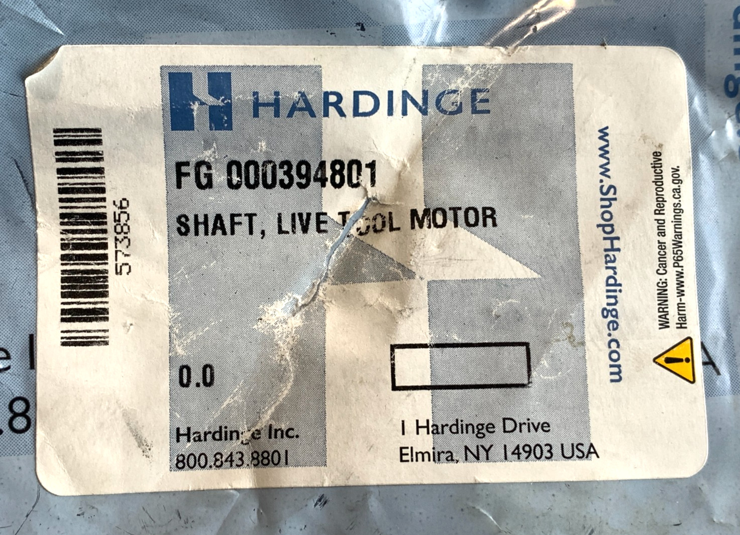 HARDINGE SR 150 SR51 RS 42 RS51 RS 65 LIVE TOOL DRIVE SHAFT 0003948 NEW SURPLUS