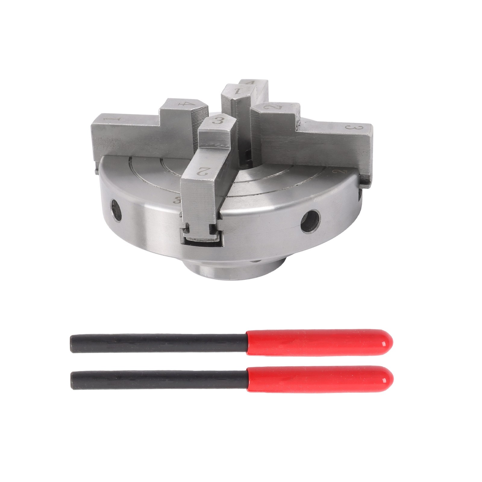 4″ Hardened Steel 4 Jaw Lathe Chuck Set 1×8 TPI Self Centering Chuck