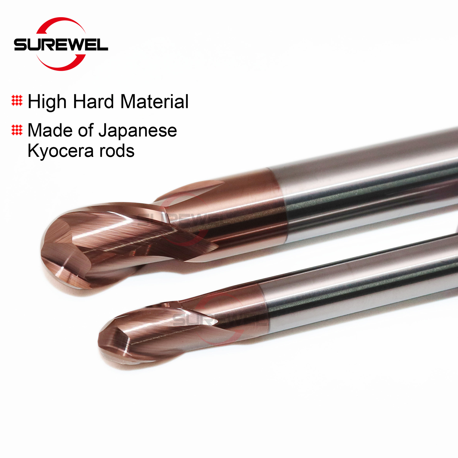 CNC HRC63 Ball Nose Carbide Endmill R3 R4 R5 R6 For Harded Milling Cutter Tools