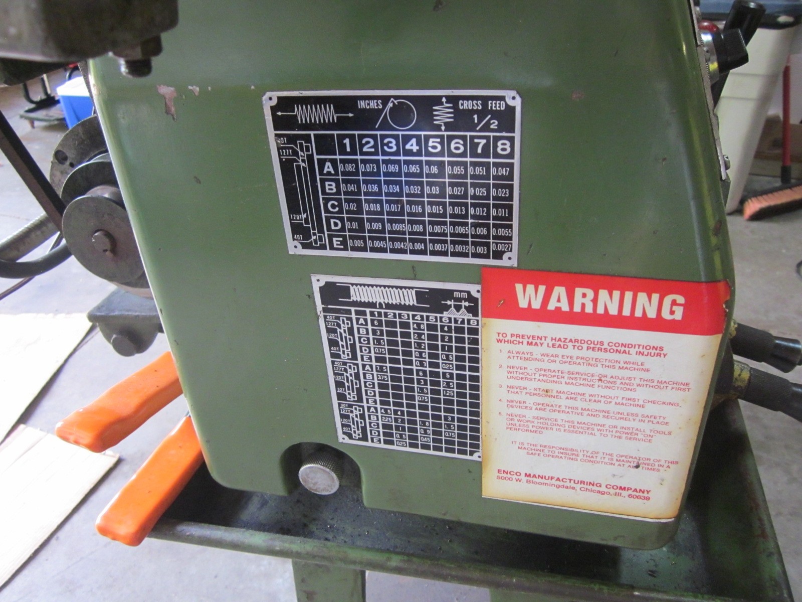 ENCO Toolroom Lathe 12″ X 24″ with powerfeed and threading options