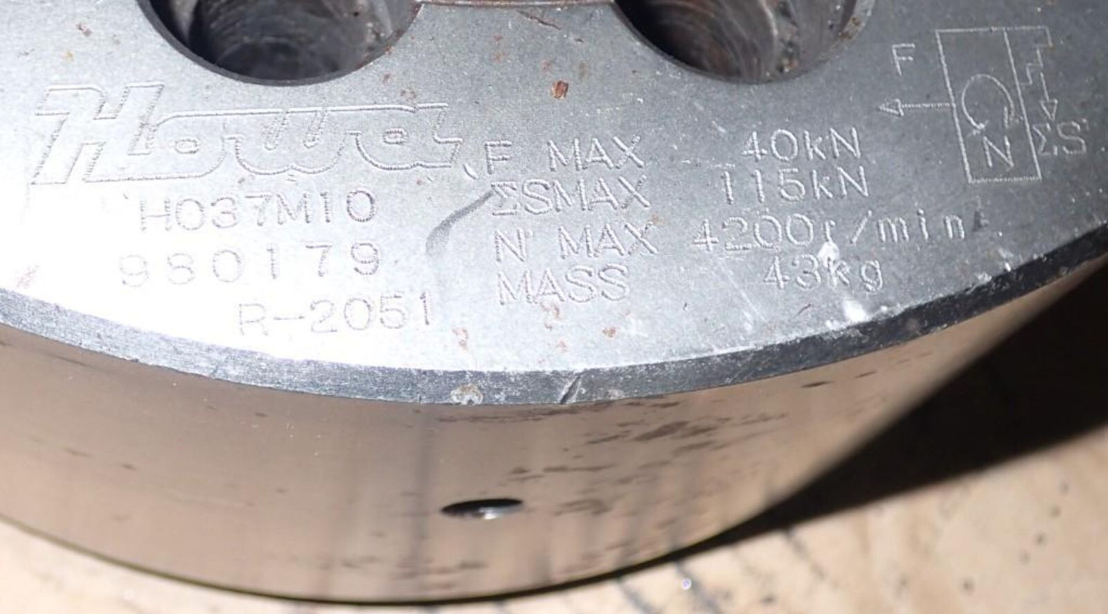 Howa H037M10 R-2051 10″ Hydraulic Power 3 Jaw Chuck CNC Lathe Closed Center 578