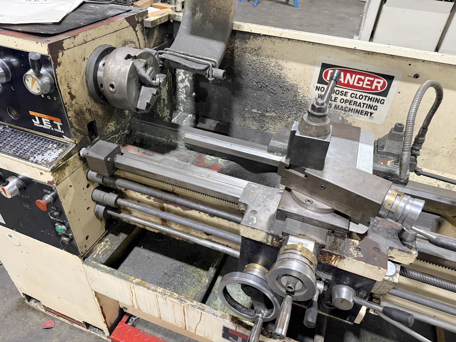 JET 14×40 Geared Head Engine Lathe 3HP GH-1440W-3 with Brake and Newall DRO