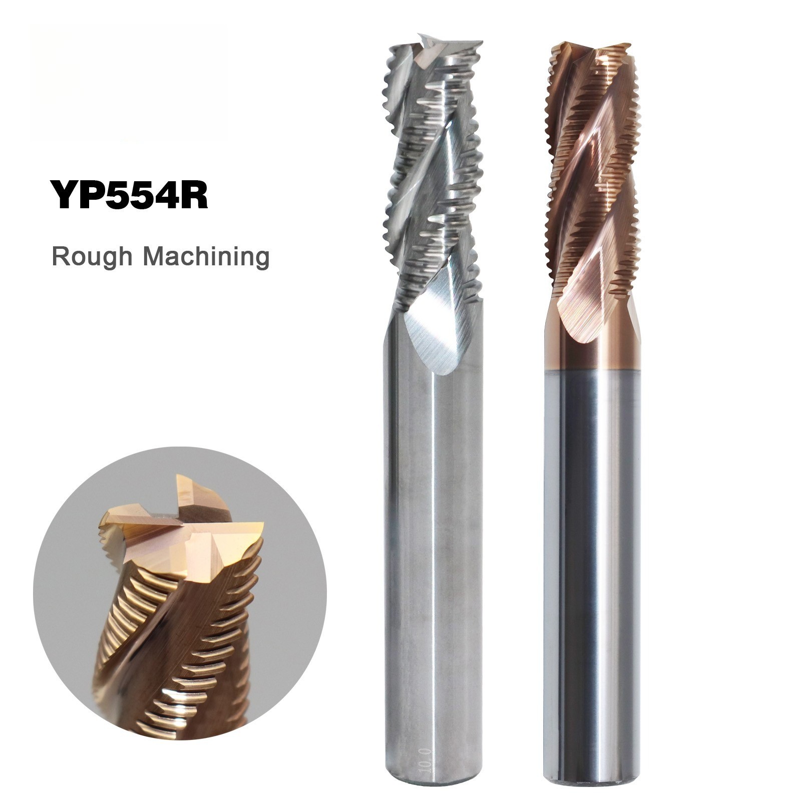 Carbide Roughing End Mill – 4 Flute AlTiSiN Coated, Waveform Cutter for Hardened