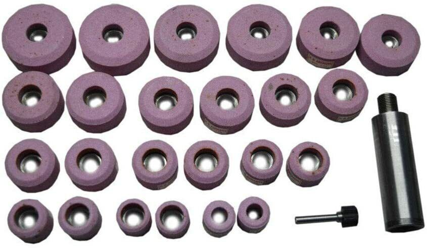 SIOUX PINK 24 PCS – 25MM TO 38MM VALVE SEAT GRINDER STONE SET + STONE HOLDER