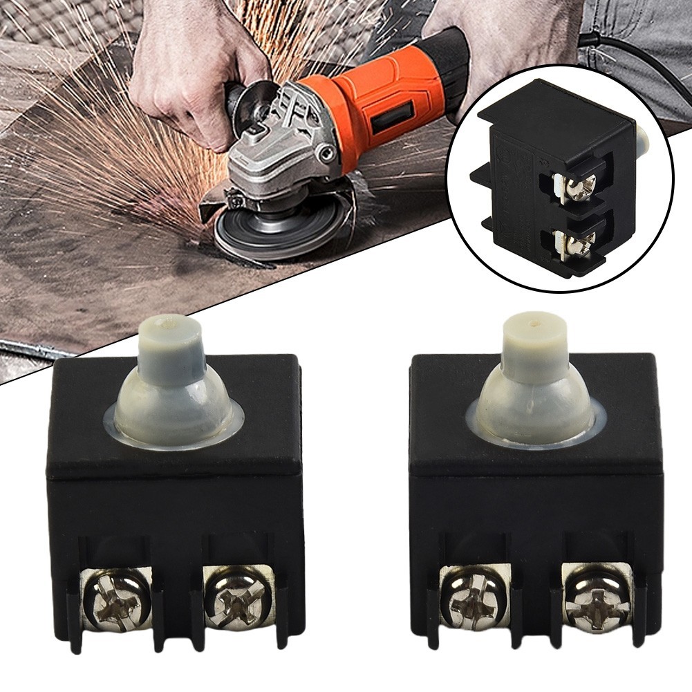 Switch Angle Grinder Parts Plastic & Metal Push Button 250 (V) 2pcs 6 (A)