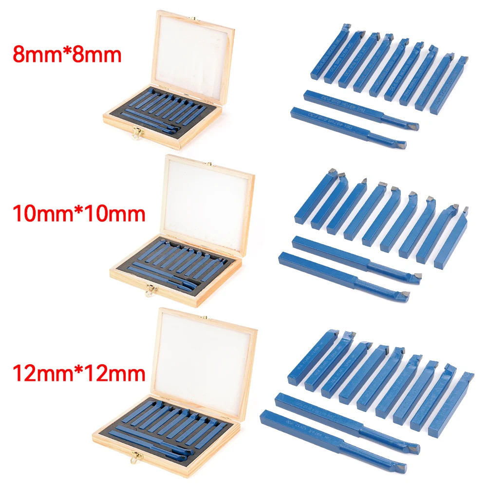 11Pcs P30 Carbide Lathe Tool Set 8/10/12mm Turning Boring Thread Bits Metal Cut