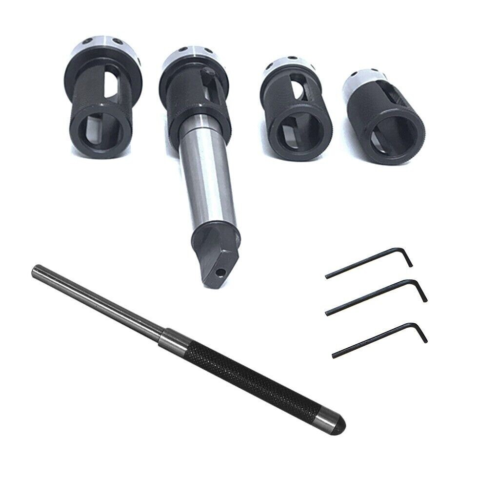 Lathe Tailstock Floating Die Holder Set MT3 Shank 3MT Imperial Die Threading Kit
