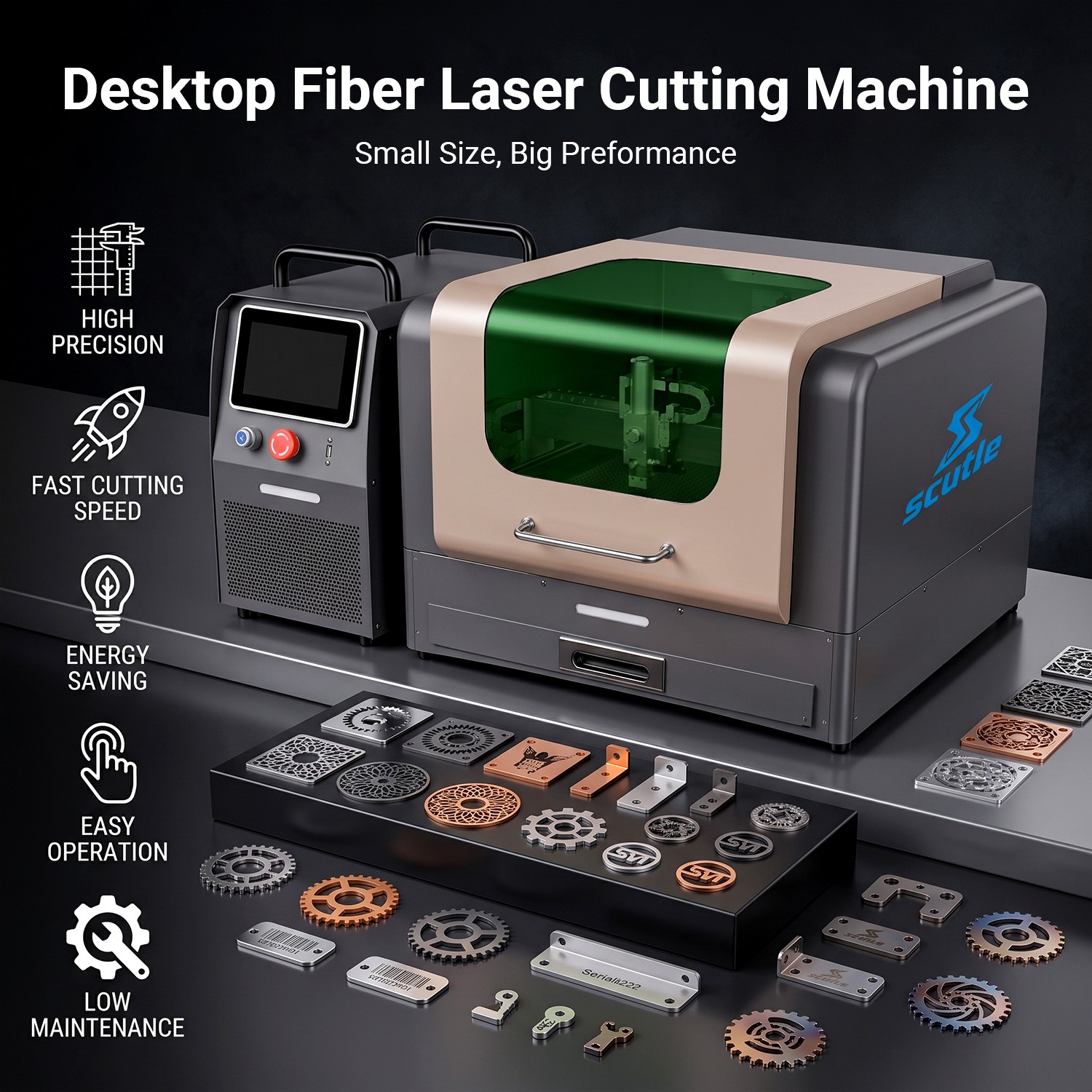 1200W Metal Laser Cutter Engraver JPT for Stainless Steel Brass Gold Silver