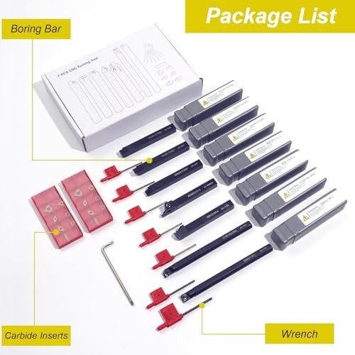 21PCS Indexable Lathe Tool Kit – 1/2″ Shank Turning Holders & Carbide Inserts