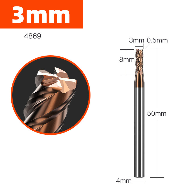 Solid Carbide End Mill 4 Flute Cutter HRC58 TiSiN Coated Slot Drills 1mm to 12mm