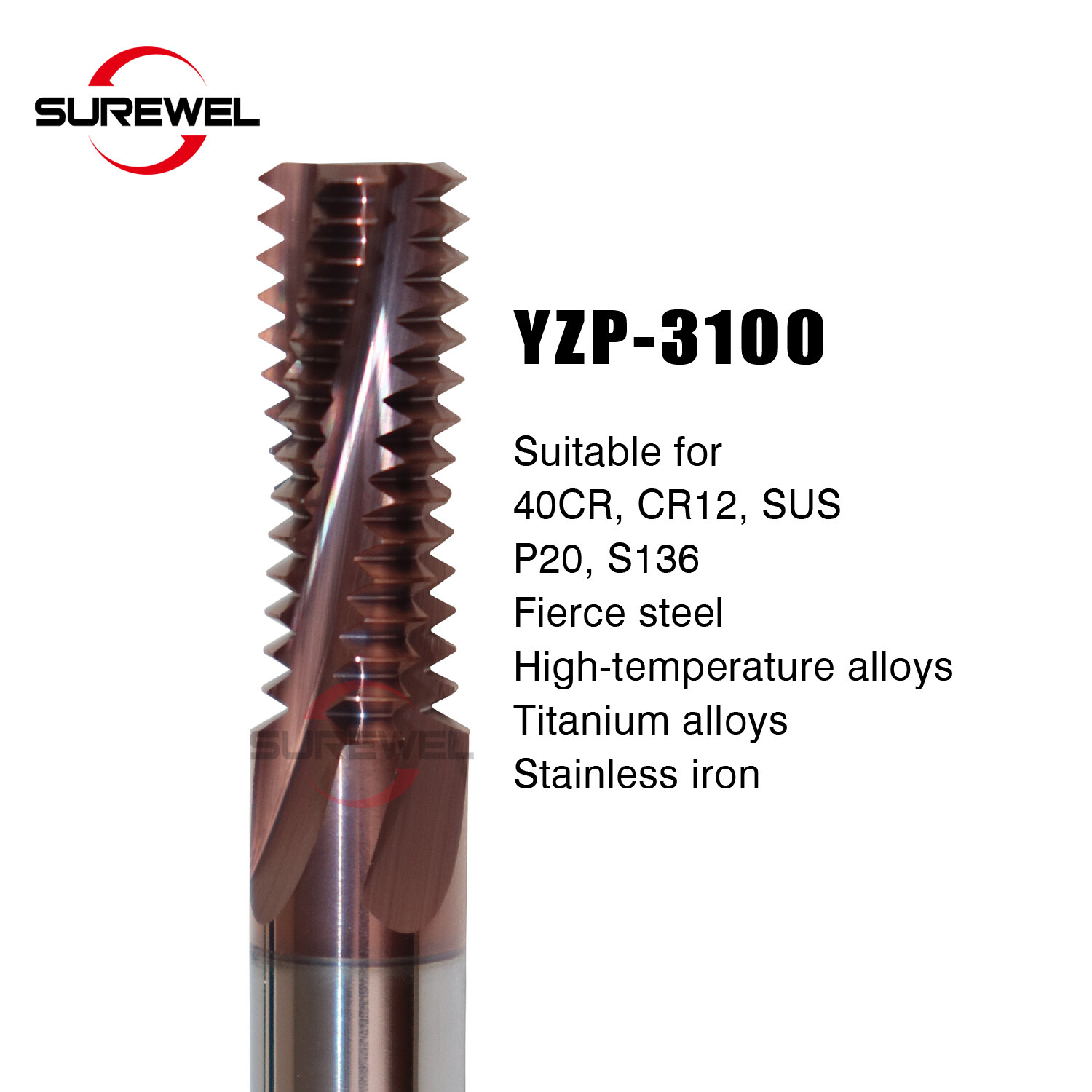  Carbide Thread End Mill Milling Cutters M3 M5 M6 M8 Treading Tools for Aluminum
