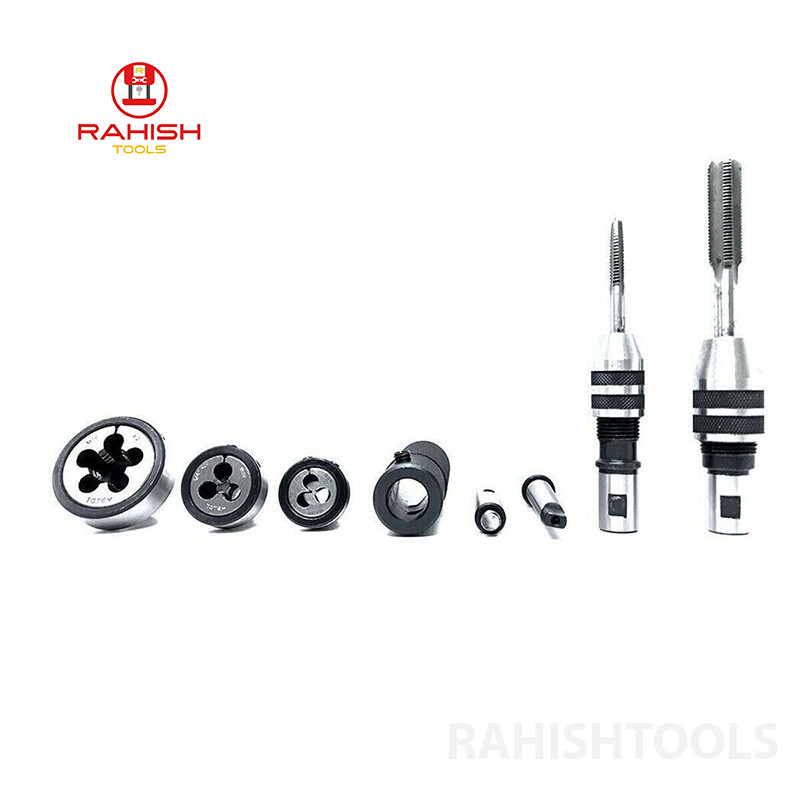 Lathe Tailstock Tap And Die Holder Set MT2 Shank Threading Tapping Kit 8 Pcs USA