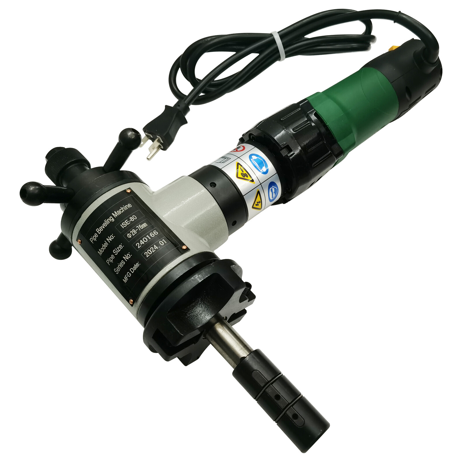 ISE-80 Electric Chamfering Machine Pipe Beveling Machine Kit (0°, 30°, 37.5°)