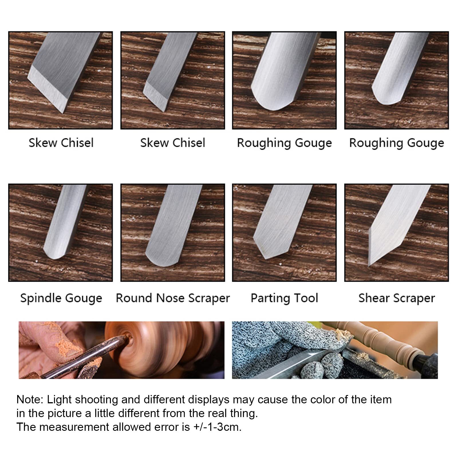 8Pcs Professional Wood Lathe Chisel Set, Turning Tools for Beginners & Pros