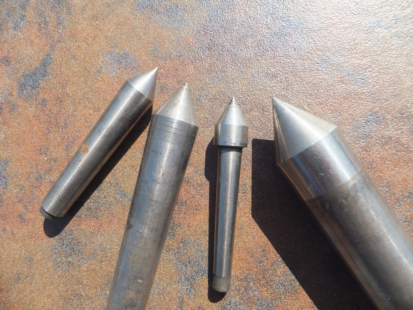 Lot of 4 Used Lathe Tailstock Dead Center Centers – 40714 F3, 2T-1507 BS