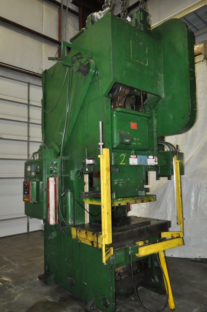 150 TON BLISS GAP FRAME PRESS 8″ STROKE 40 SPM 50″ X 30″ BED CUSHION