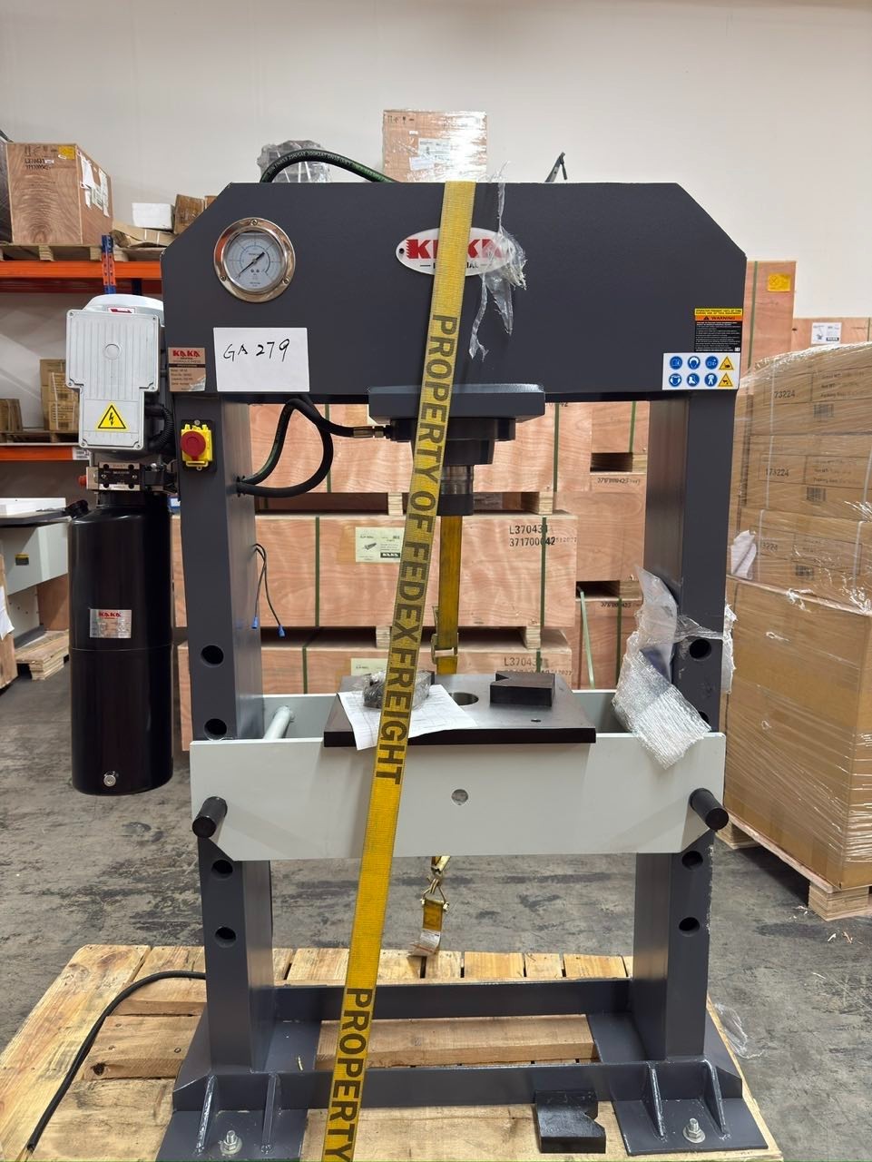KAKA INDUSTRIAL H-Frame Shop Press, 50 Ton, 8.6 in Stroke, HP-50 (Not Brand New)