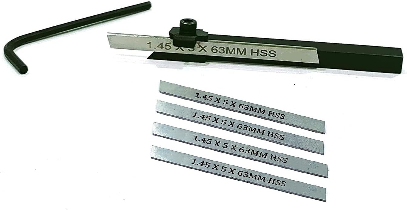 Mini Cut Off Parting Tool Holder With 4 Spare Knurls for Grizzly Small Lathe-USA