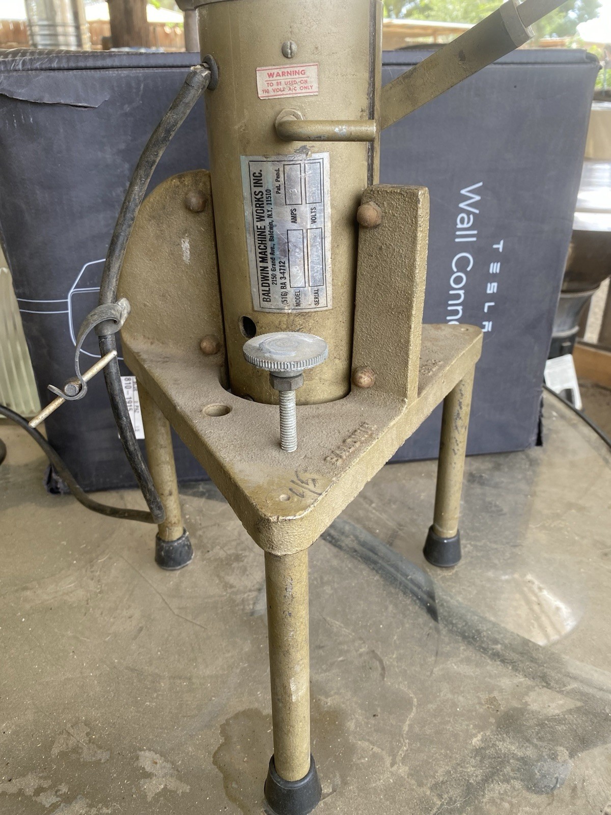 The Baldwin BM#3 Drill Press – The Original Tripod Glass Drilling Machine BM3