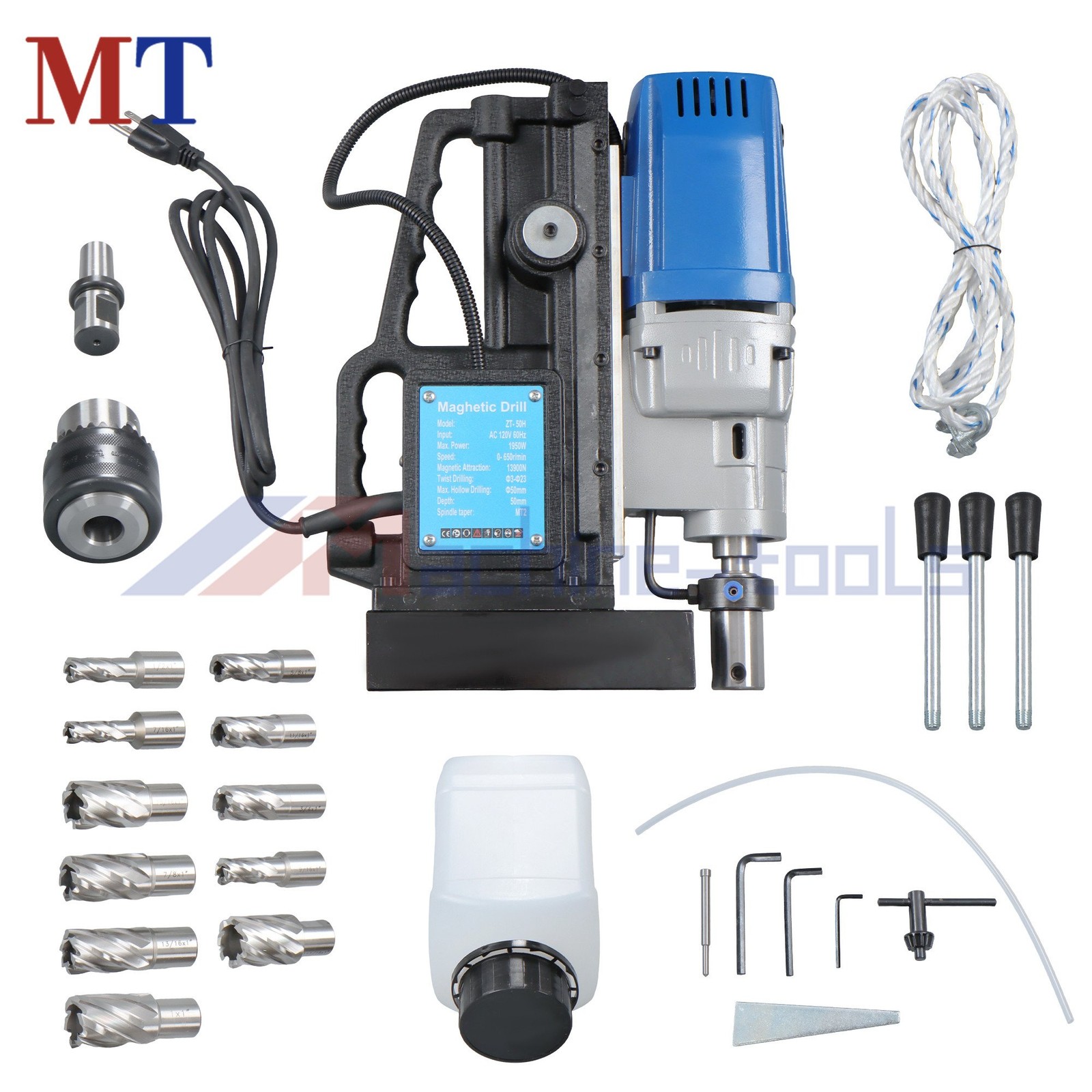 Mag Drill Press with 2″ Dia. 3125 lbf/13900N Mag Force, 650 rpm Power, 1950W