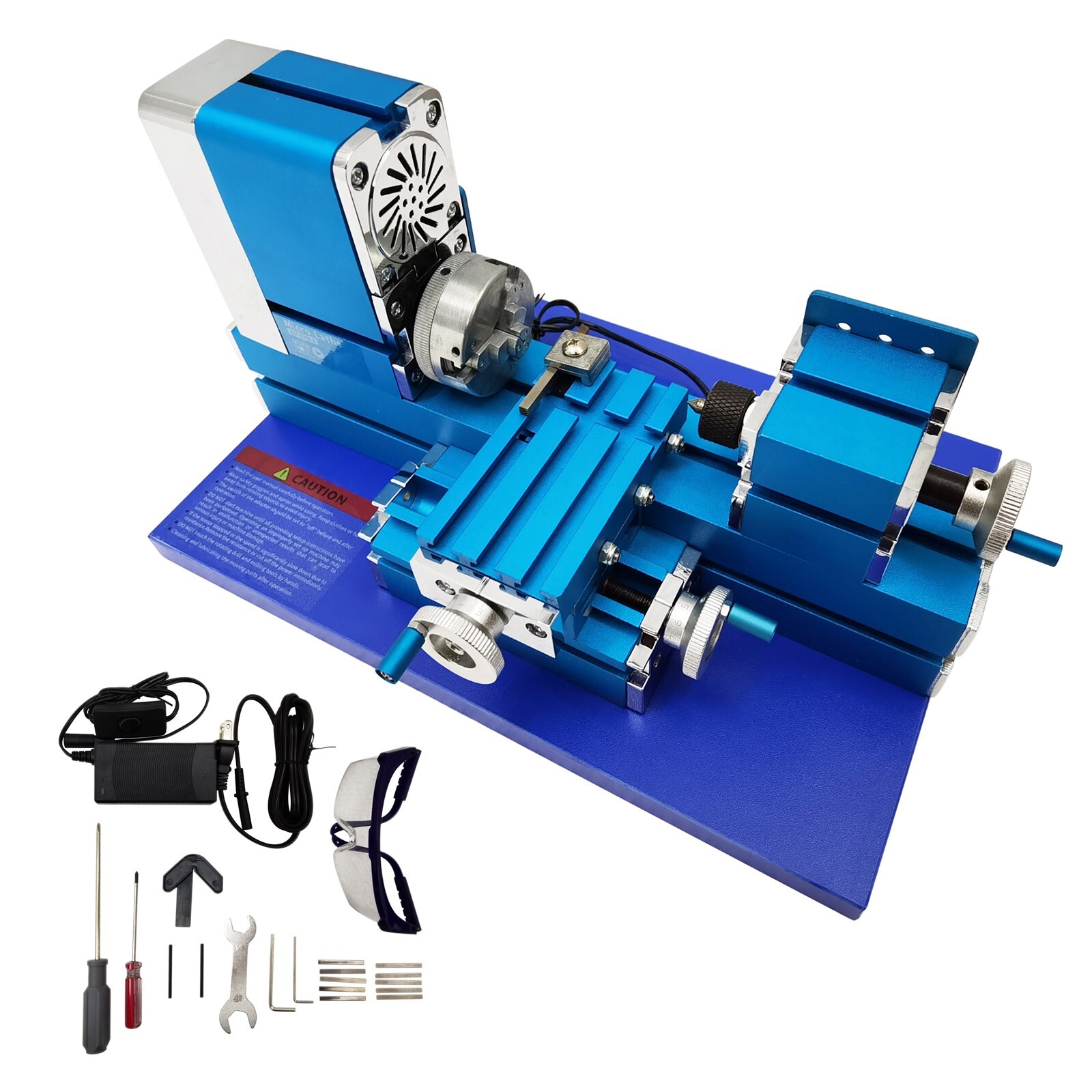 100-240V Mini Metal Lathe Machine for Woodwork,Soft Metals,Plexiglass,Plastic