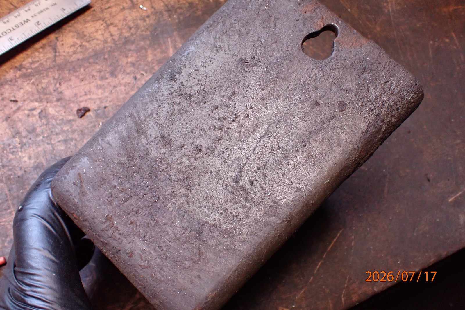 VINTAGE HEAVY DUTY CAST IRON QUENCH POT FOR LARGE BALDOR BENCH GRINDERS