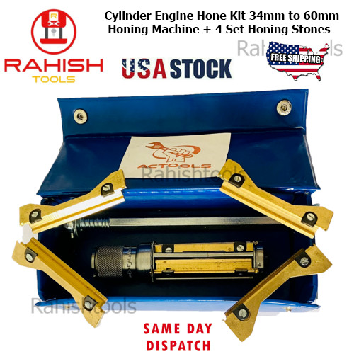 Cylinder Engine Hone Kit 34mm to 60mm Honing Machine + 4 Set Honing Stones USA
