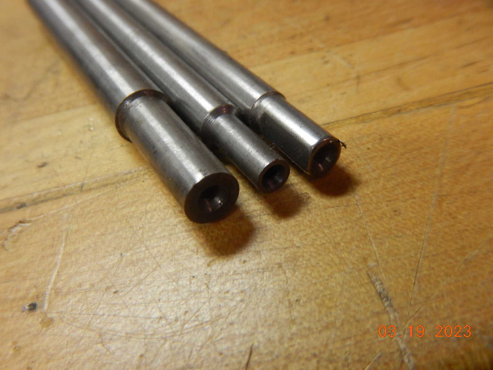 3 GRINDING METAL LATHE MANDRELS BROWN AND SHARPE NO NAME 1/4 3/8