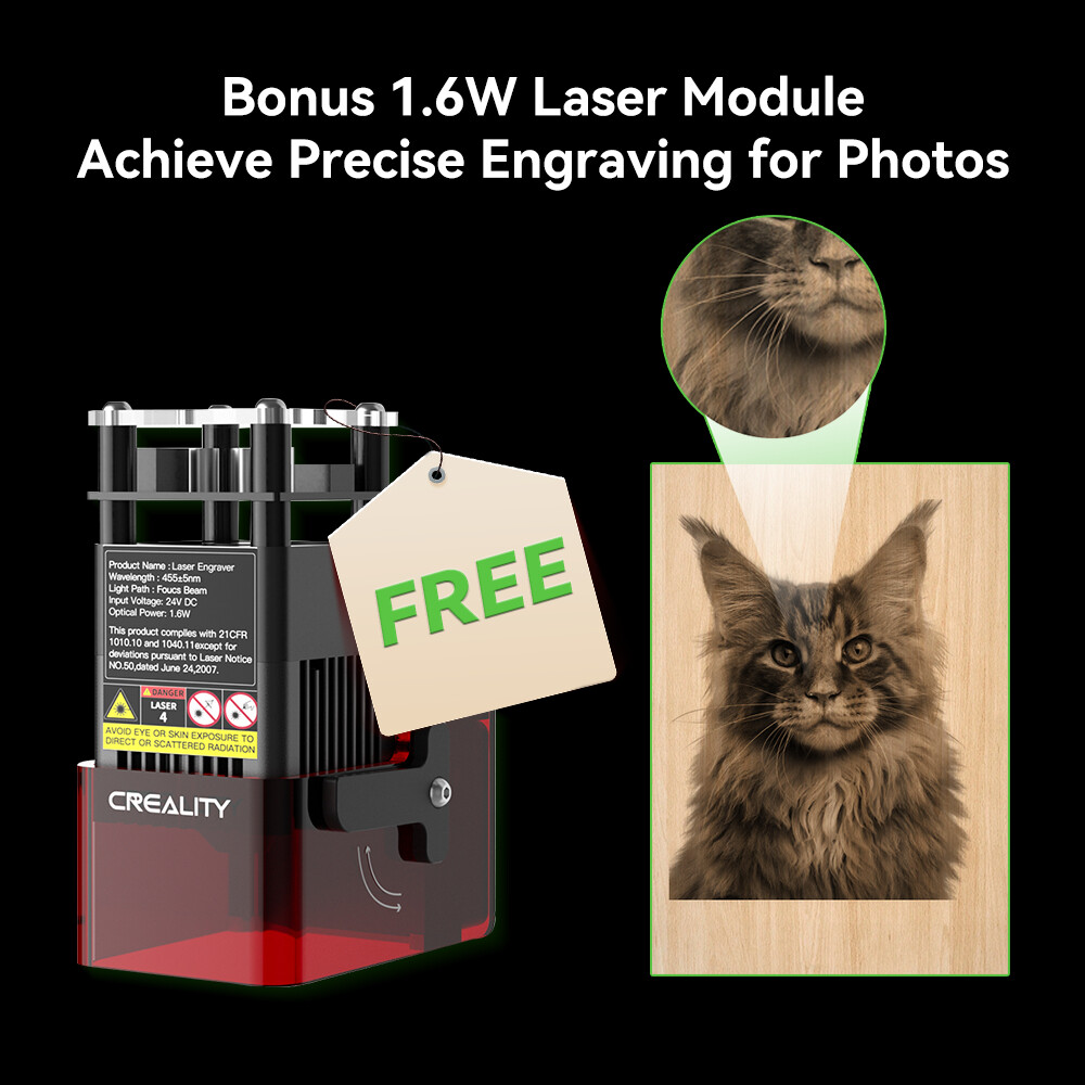 Creality Falcon2 Pro 60W Enclosed Laser Engraver 25000mm/min Speed w/1.6W Module
