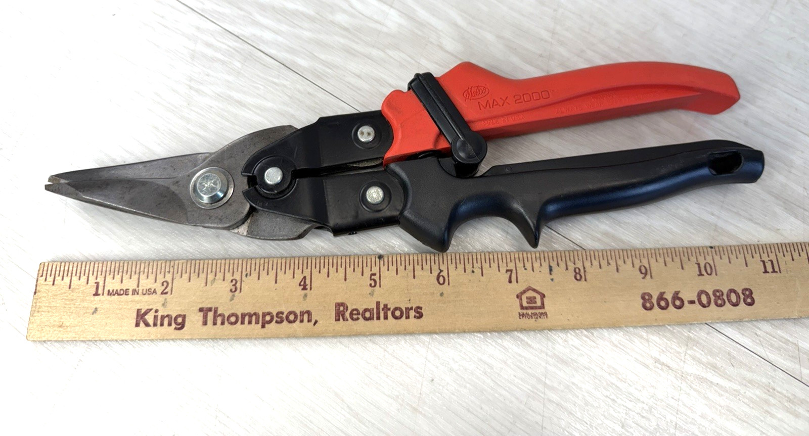 Malco M2001 Max 2000 Aviation Snips Left Cut 1-3/8in Cut USA Made