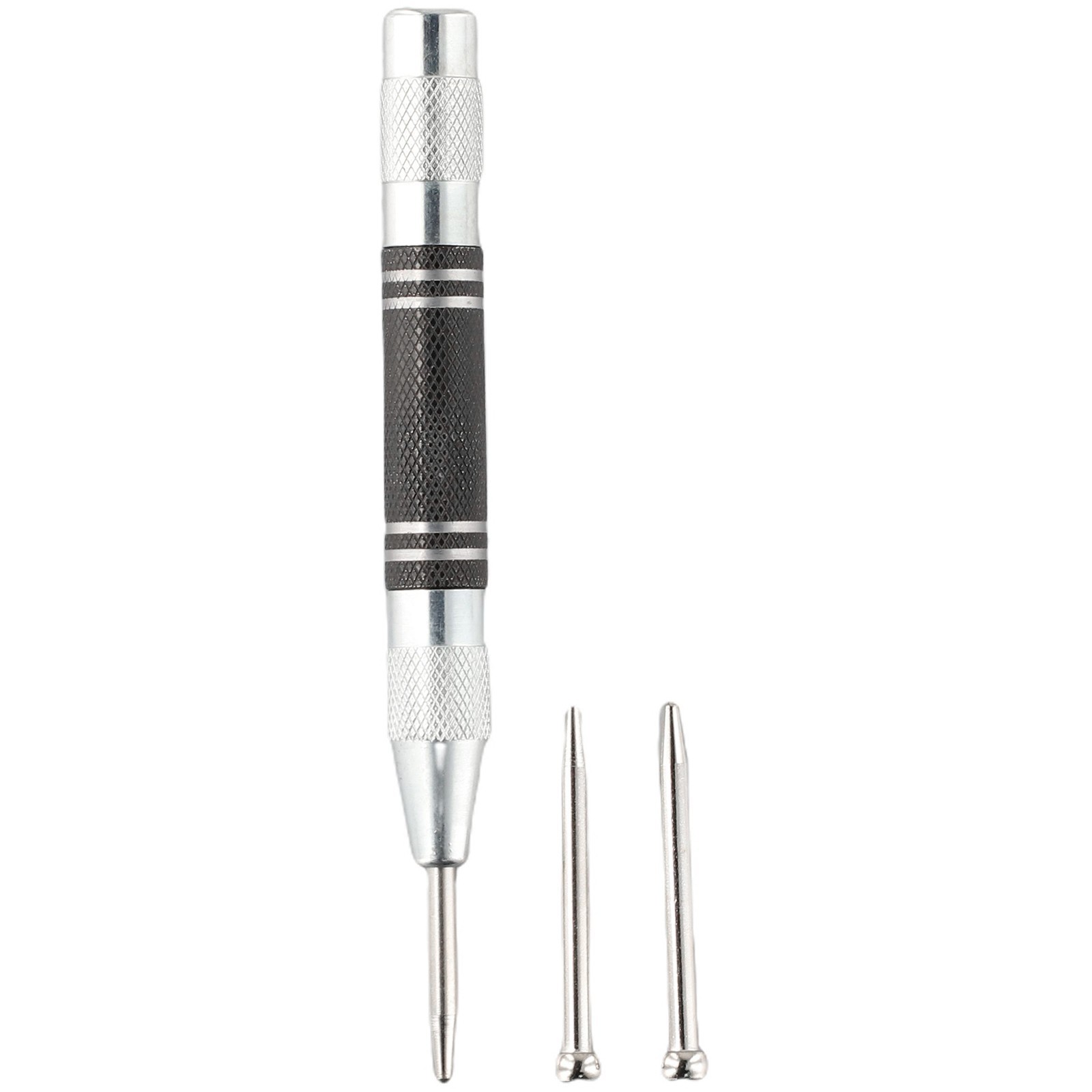 Automatic Center Punch Adjustable Positioning Center Punch Silver Black