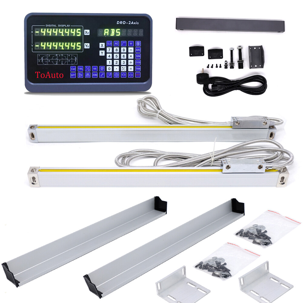 TOAUTO 1μm Linear Scale DRO 2/3 Axis Digital Readout Glass Encoder Lathe Milling